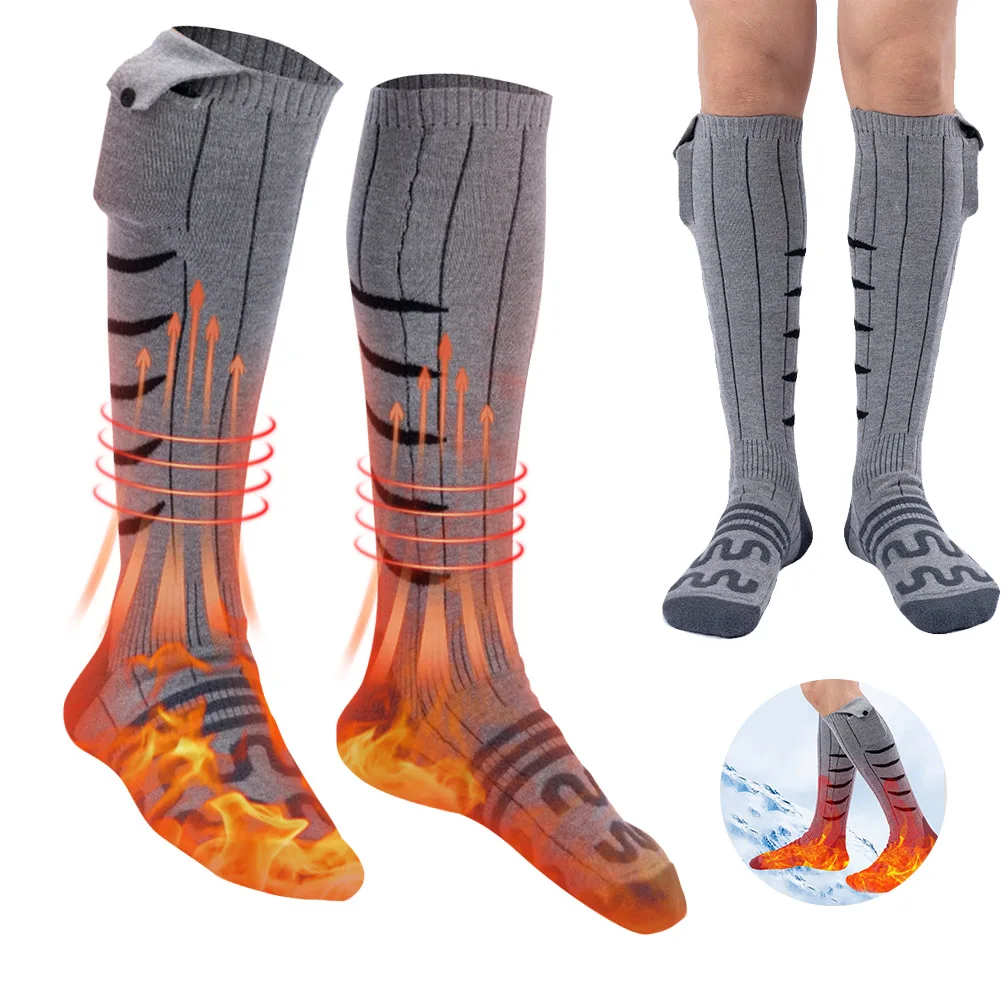 Electric Heated Socks Cold-Proof Electric Heating Socks Fast Heating Winter Heating Socks Washable for Cycling Camping Skating