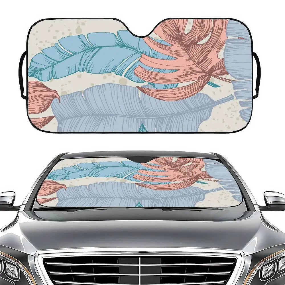 

Vintage Tropical Botanical Art Car Windshield Sunshade - Front Window Cover, Keeps Vehicle Cool, Anti-UV