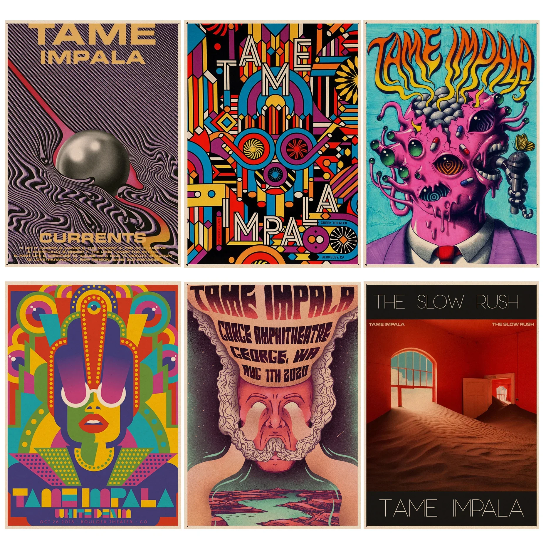 Tame Impala Psychedelic Anime Posters For Living Room Bar Decoration Stickers Wall Painting