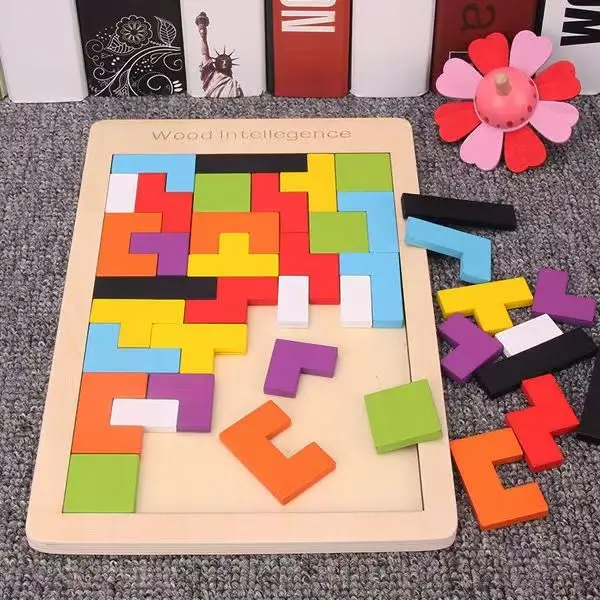 Holzpuzzle für Babys, Frühpädagogisches Spaßspiel, Denkspiel für Kinder, Logik-Quadratpuzzle, Geschenkidee für Kinder – Detail 3