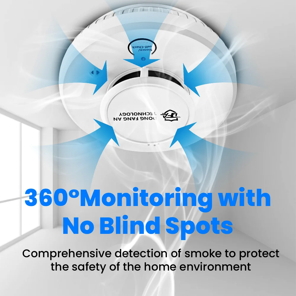 DFA Mini 2in1 Smoke Detectors and Heat Detector LED Indicator Fire Alarms with Advanced Photoelectric Smoke Alarm with EN 50291