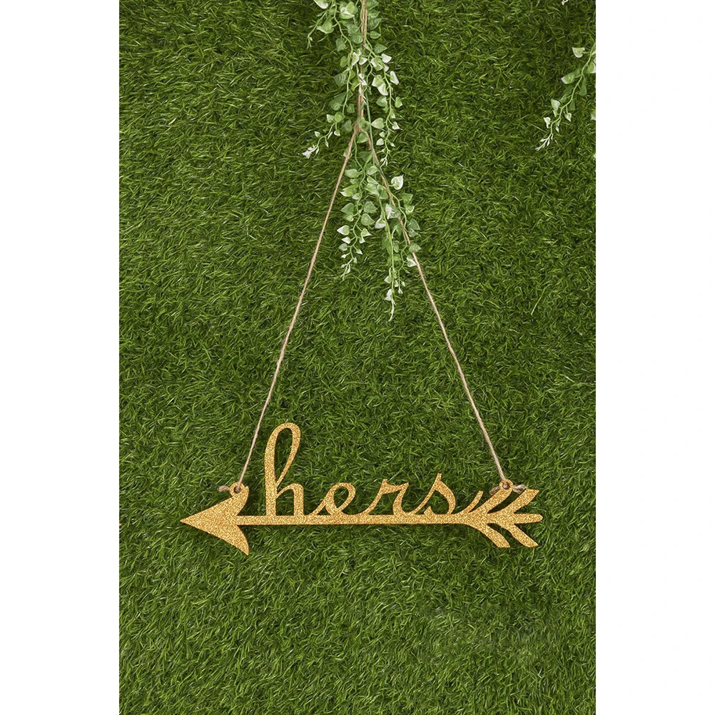 

Rustic Decor Wedding Sign His Hers Arrow Solid Wood Bride Chair Signs for Home Decoration 4mm Plywood DIY Photo Prop