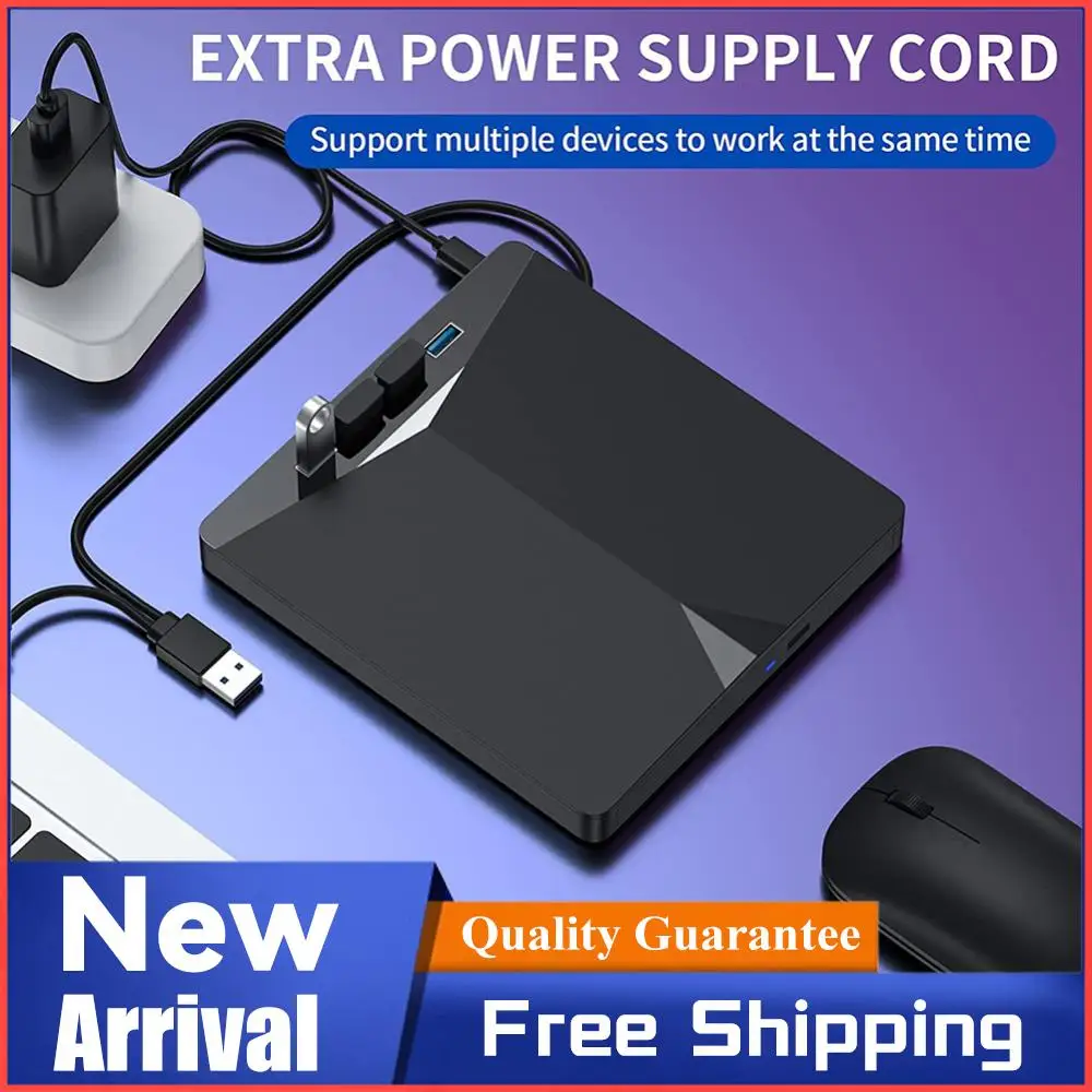 

Внешний мобильный привод USB3.0 Type-C 7 в 1, ноутбук, CD, DVD, устройство чтения, плеер Plug-and-Play, тонкий для Windows 11/10/8/7/Linux/OS
