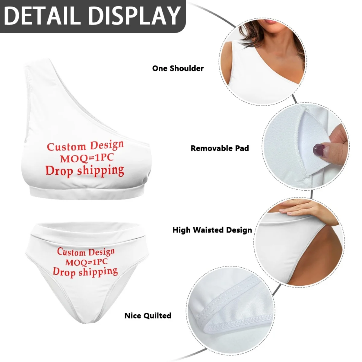 طباعة حسب الطلب صور مخصصة عامة مخصصة صورة DIY دروبشيبينغ مثير مجموعة البكيني ملابس السباحة النساء بركة ملابس السباحة تنفس