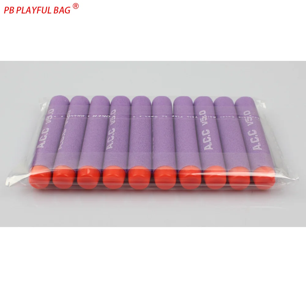 ACC V5.0 Zachte Kogels EVA Speelgoedpistool Munitie Langere Bereik Rechtere-Traject Ronde Kop Paars Schuim Kogel QJ114