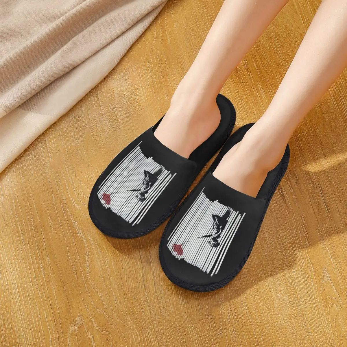 Custom Hey! I Fixed It! Banksy Shredded Balloon Girl Slippers Memory Foam Warm Soft Women House Slipper Bedroom Comfy Shoes