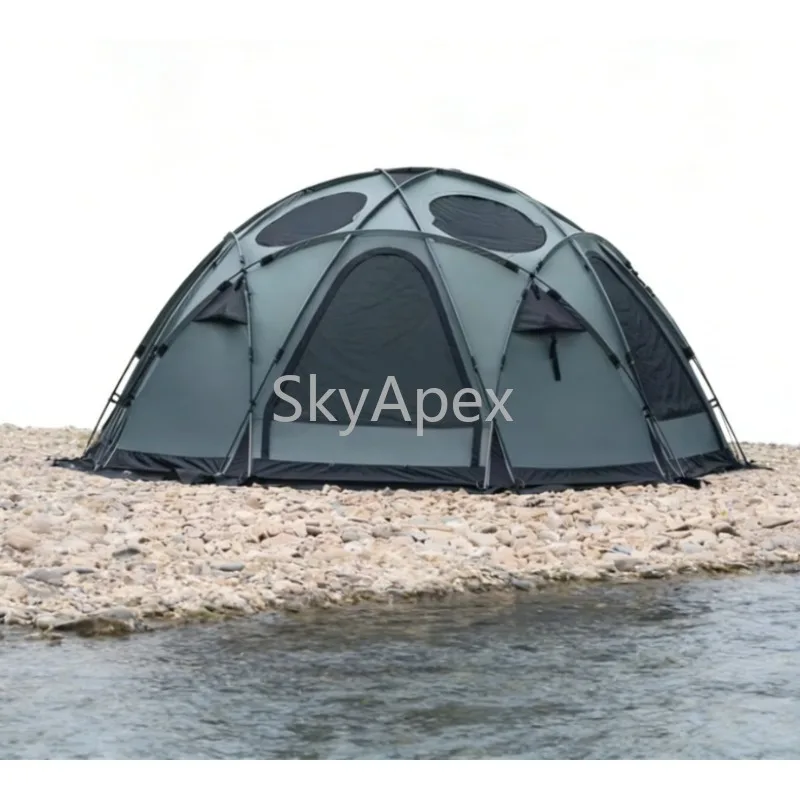 

Палатка-купол OEM для кемпинга, 5-8 мест, большая семейная, водонепроницаемая, ветрозащитная, с полной высотой до пола, для глэмпинга и пикников на природе