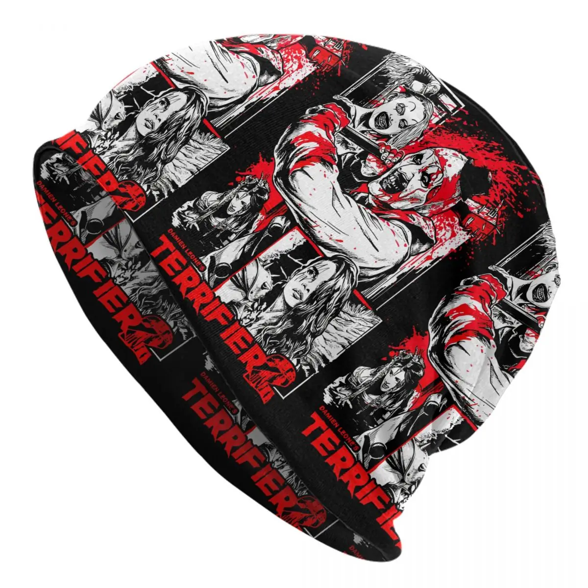 Terrifier Horror Movie Halloween Bonnet Hat Outdoor Skullies Beanies Hats Art The Clown Knitted Hat Spring Thermal Elastic Cap