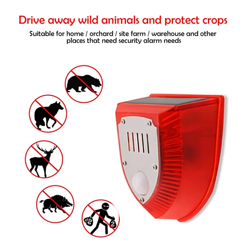 ABLN-Alarm Dierenafstotend Anti Wild Zwijn Drive Professioneel Alarm Anti-Diefstal Knipperende Afstandsbediening Sirene Sensor Alarm