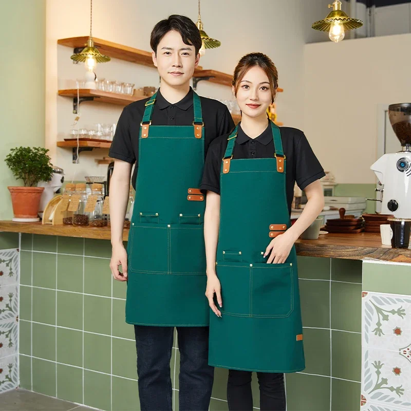Professional Female Kitchen Antifouling Apron Male Chef BBQ Restaurant Bar Bakery Cafe Beauty Nail Studio Waterproof Work Apron