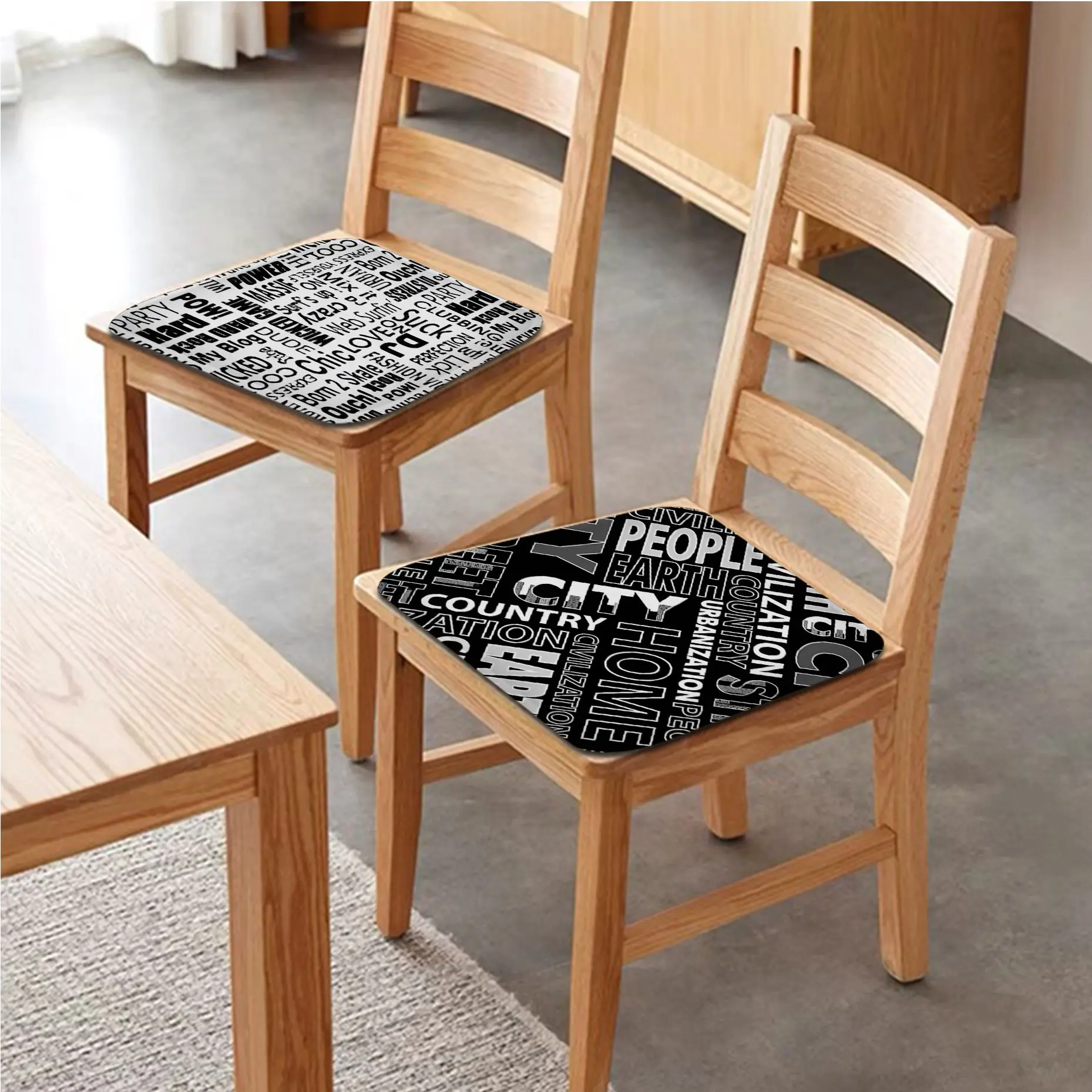 

Black Color Letter Print Cushion Mat Simplicity Multi-Color Dining Chair Cushion Circular Decoration Seat For Office Desk