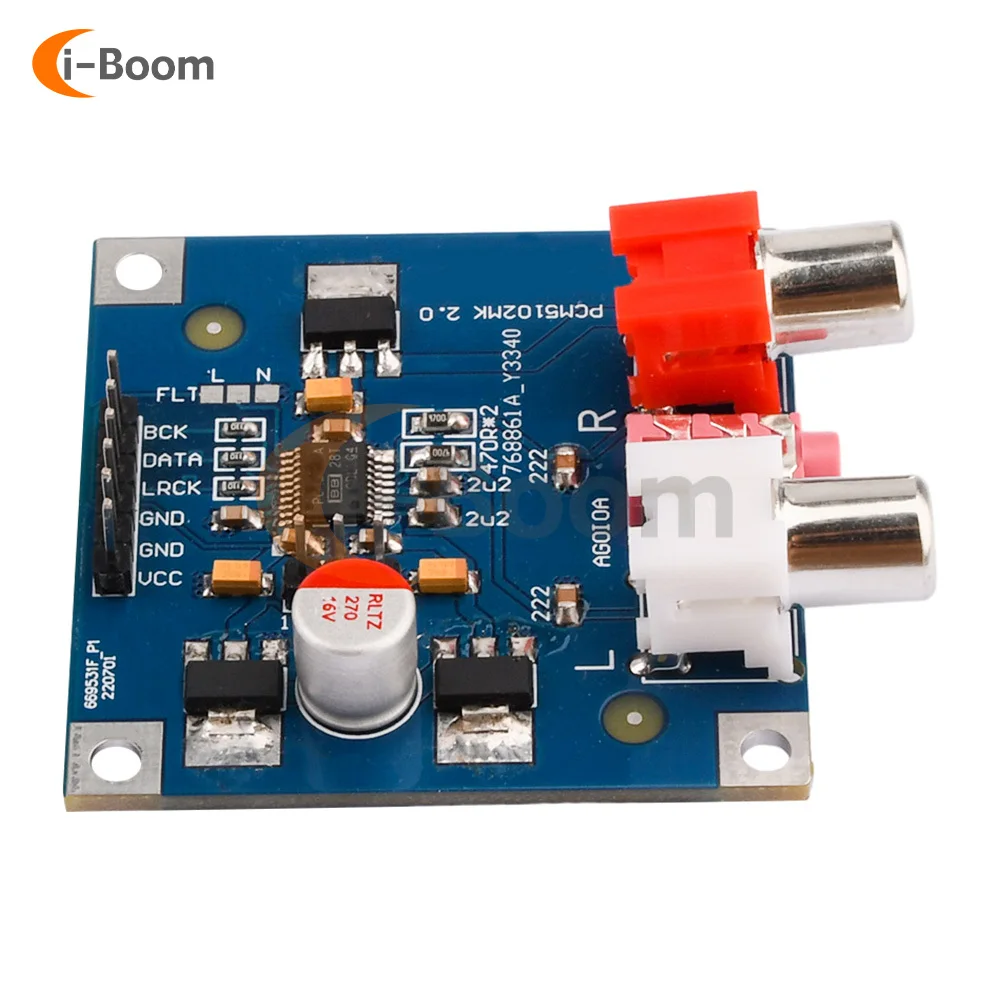 Dc 5V ~ 10V Pcm5102/Pcm5102a Dac Decoder Board I 2S Ingang 32bit 384K Audio Decoder Module 3.5Mm Connector Output