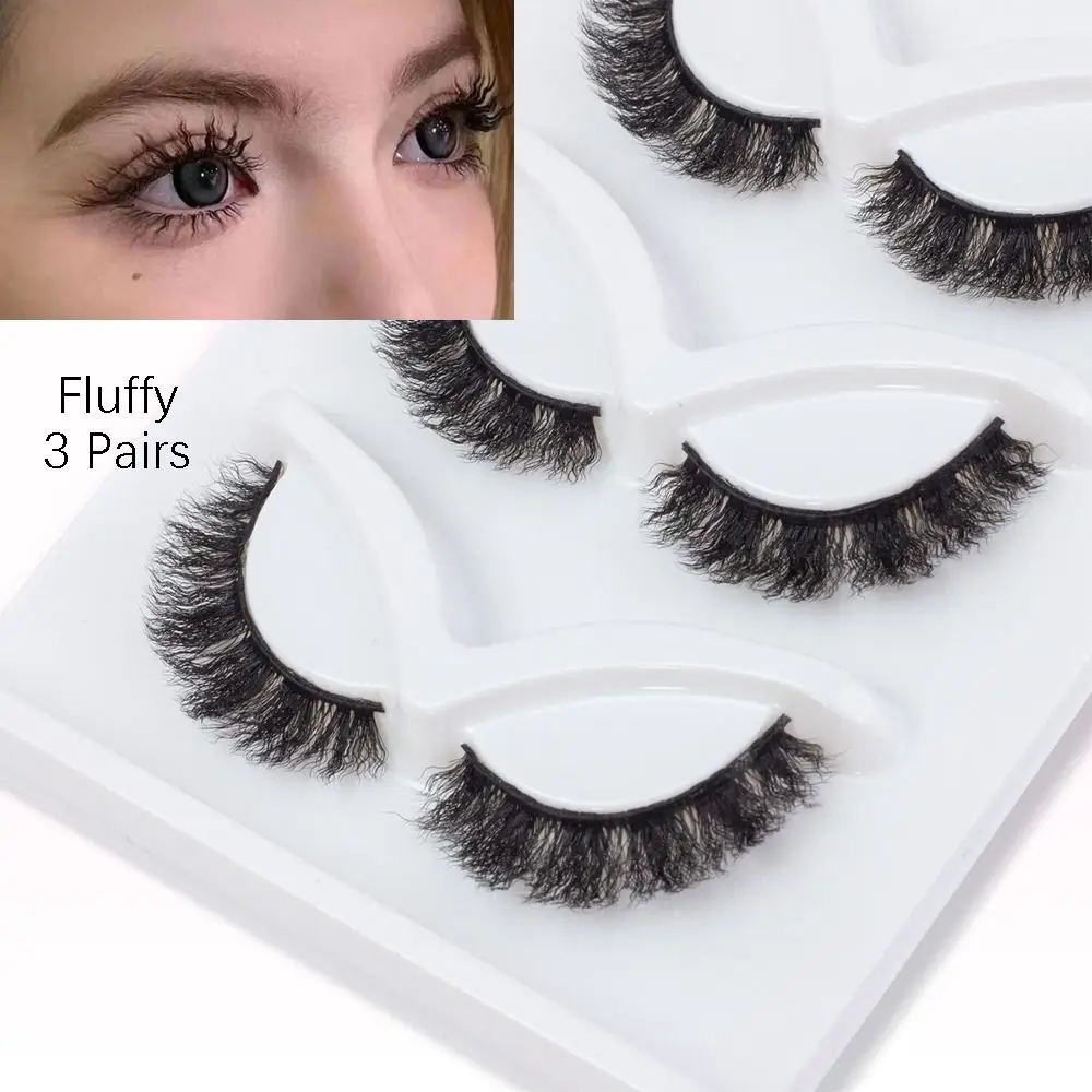 3D Curly Wool Eyelashes Natural Long Charming Pop Eye Lashes Fluffy Handmade Fluffy Lashes Eye Lashes Extension