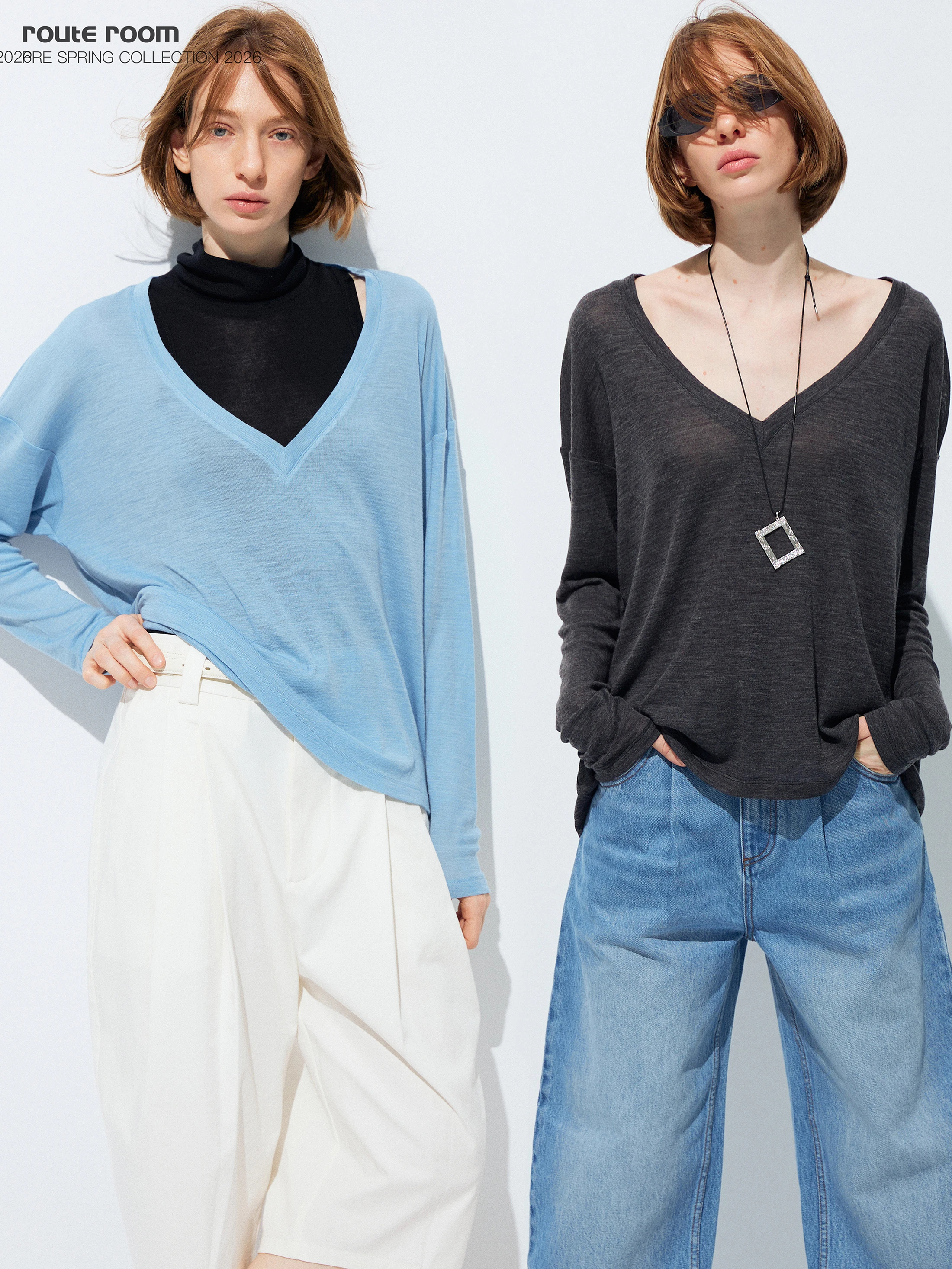 

Свитер женский из свободной шерсти крупной вязки с V-образным вырезом, повседневный, свободного кроя, удобный, длинный рукав