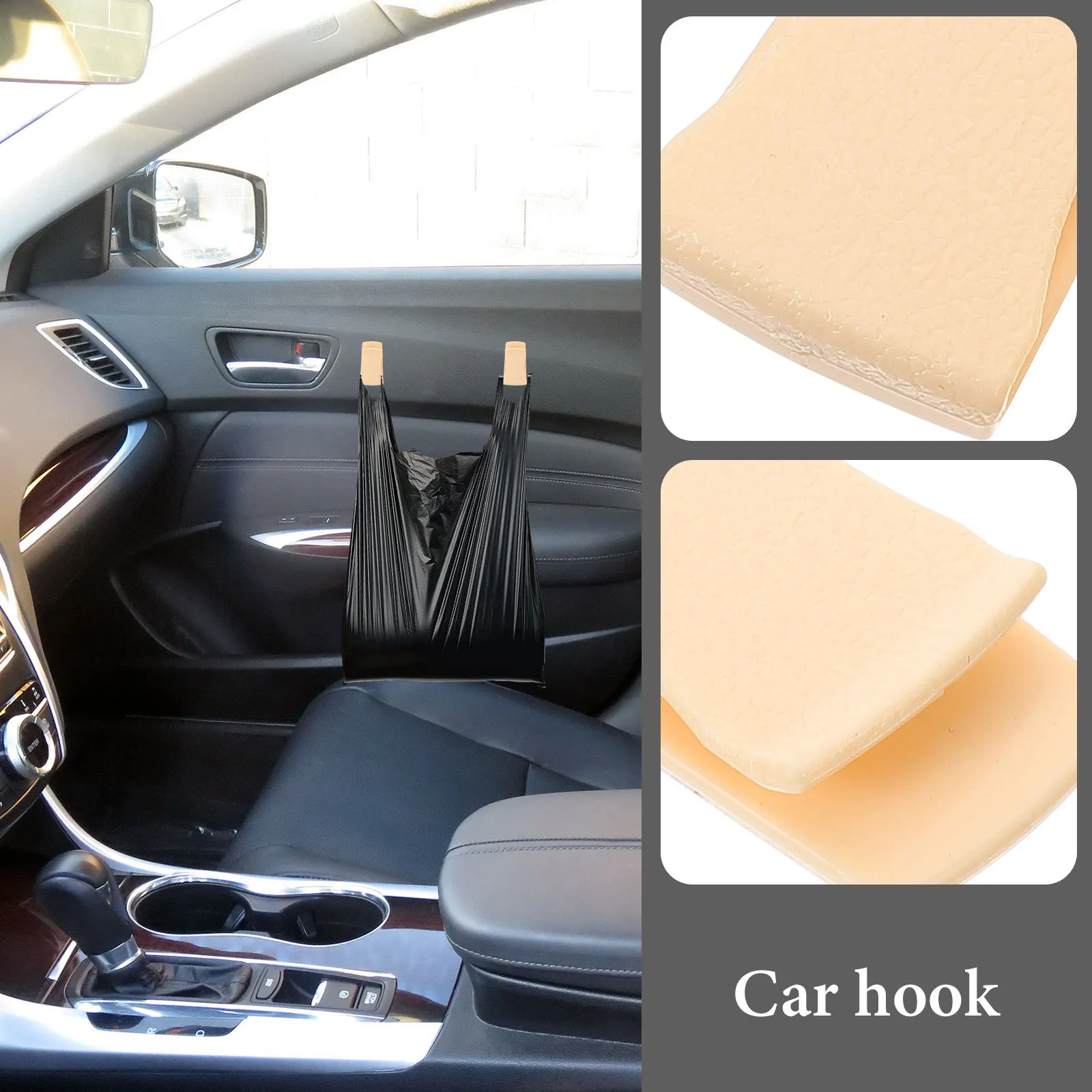 

1Pair Car Hooks Multifunctional Card Clip Holder Automotive Durable Sticky Hook for Bags Keys Vehicle Card Clip for Car