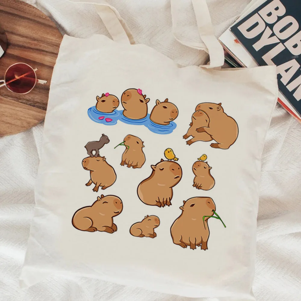 

Capybara Kapibara shopping bag bolso tote grocery shopping bag tote bolsa compra sac toile