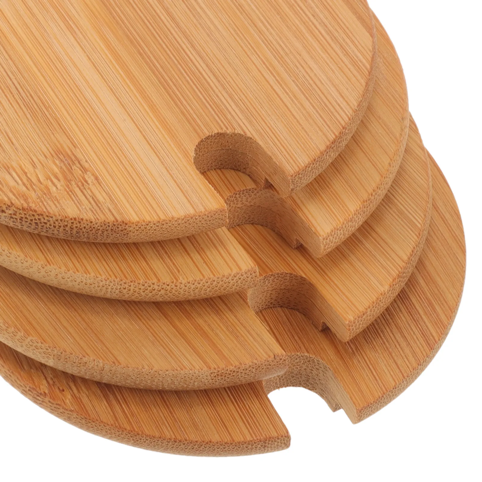 4Pcs Bamboo Round Cup Lid Mug - Coffee Tea Replacement ulasan dan harga