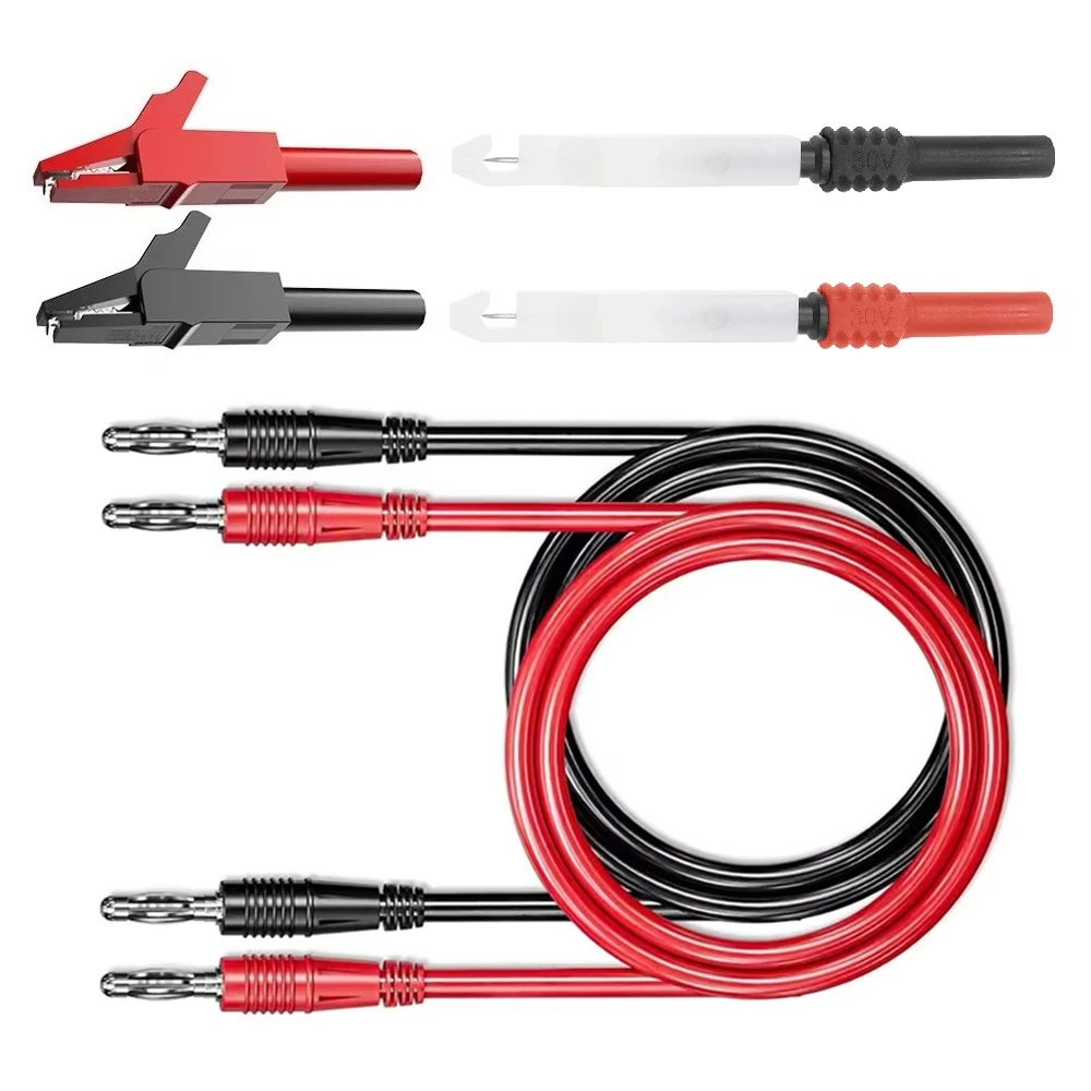 Multimeter-Prüfkabel-Set Digitale Elektrische Prüfspitzen mit Krokodilklemmen Testpinzetten Drahtdurchdringende Rückspitzen – Detail 9
