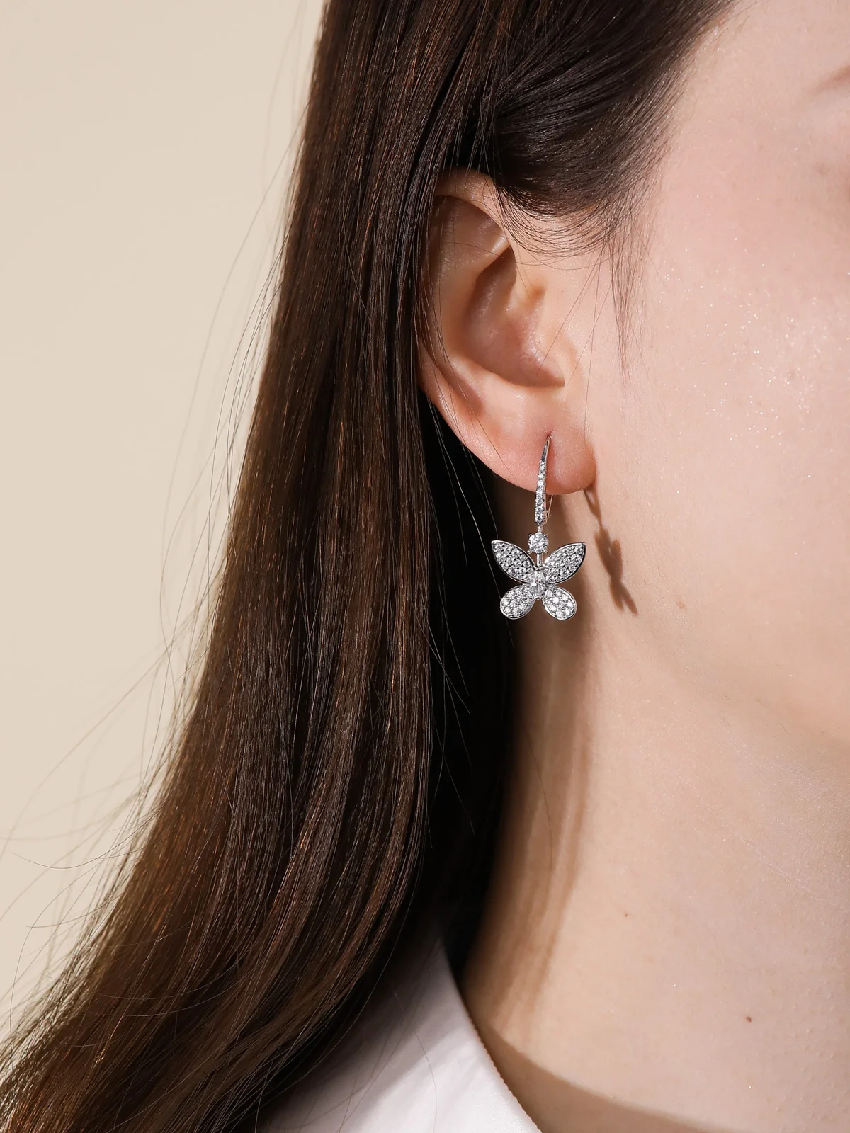 TYYL Butterfly Series Zirconia Earrings 30mm Luxury Brand Women's Elegant Temperament Suitable for Formal Occasions Earring Set