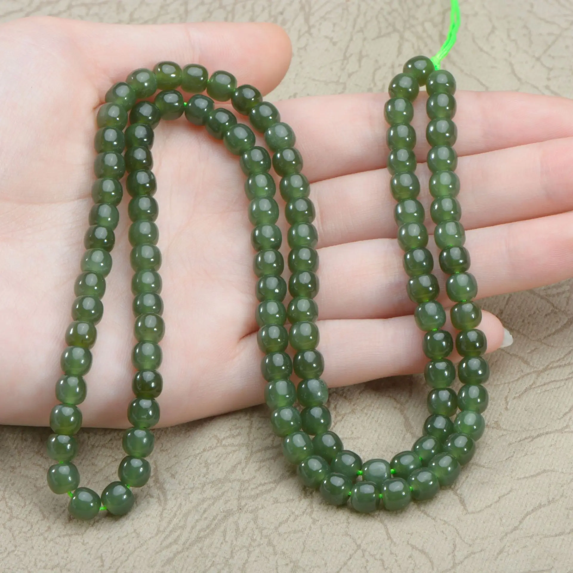 

5*6 мм сертифицированное натуральное нефритовое ожерелье из веревки из бисера для изготовления ювелирных изделий, роскошный кулон, ремешок на шею