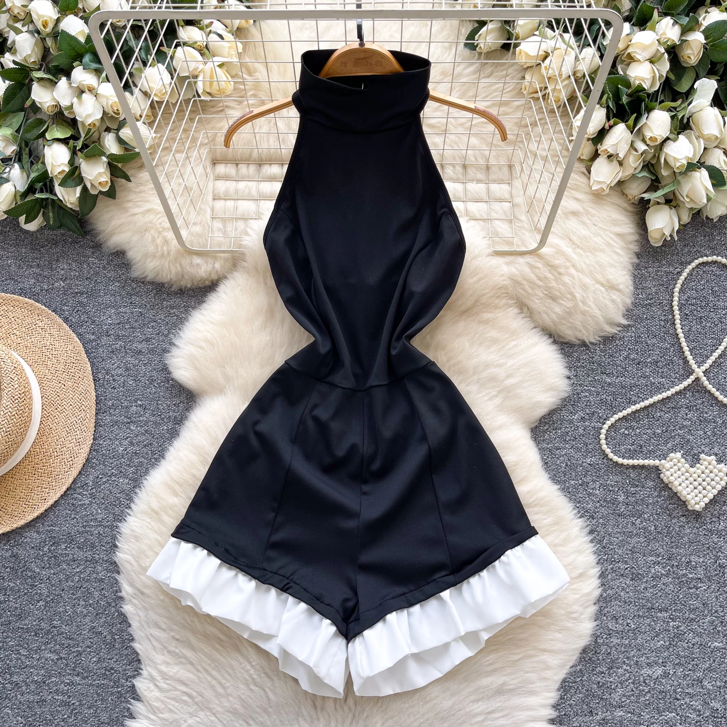 

Hotsweet, тонкие шикарные короткие брюки-карандаш без рукавов с высокой талией, комбинезоны, летняя одежда