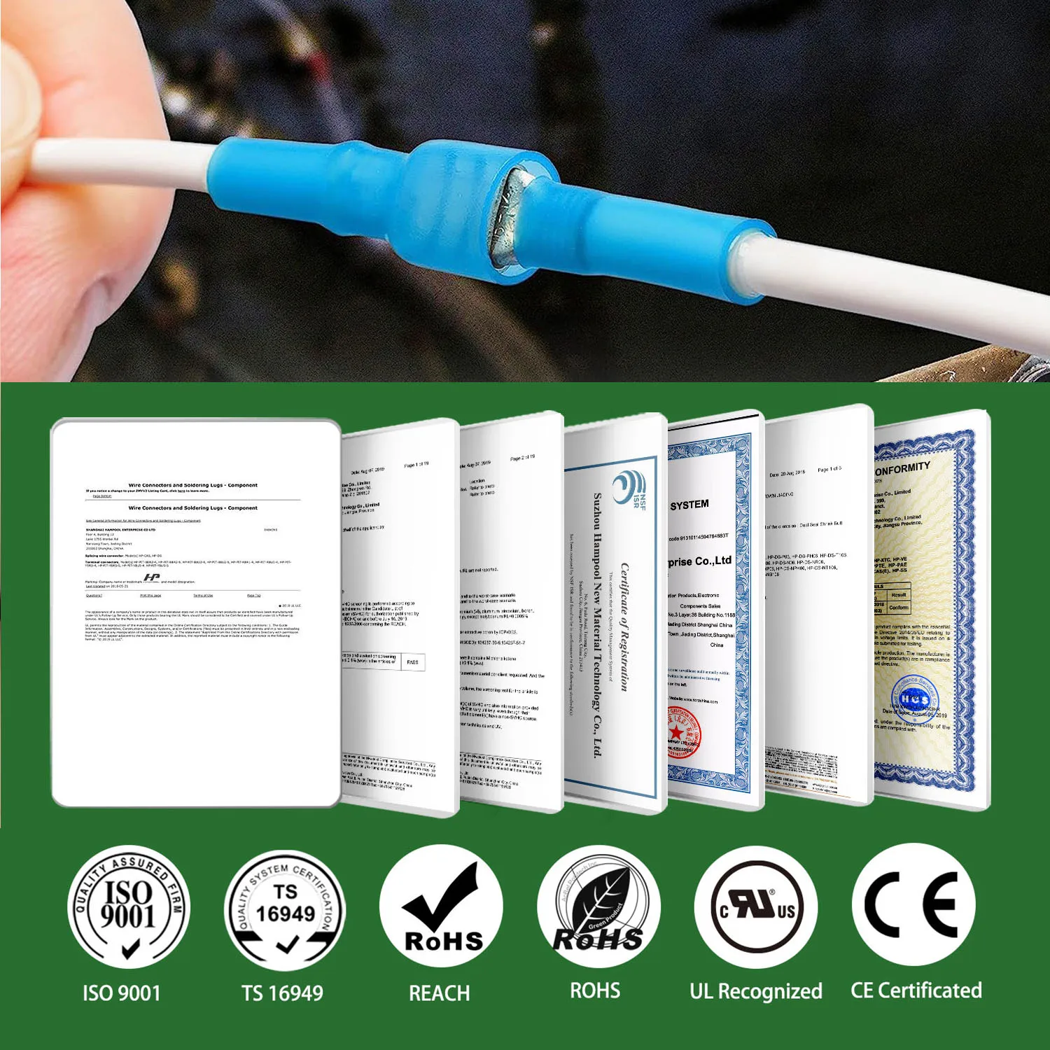 50-96-teiliges männlich-weibliches Schrumpf-Flachsteckverbinder-Set, Marinequalität, Crimp-Lötzinn, elektrische Drahtklemmen, 22–18, 16–14, 12–10 Awg – Detail 8