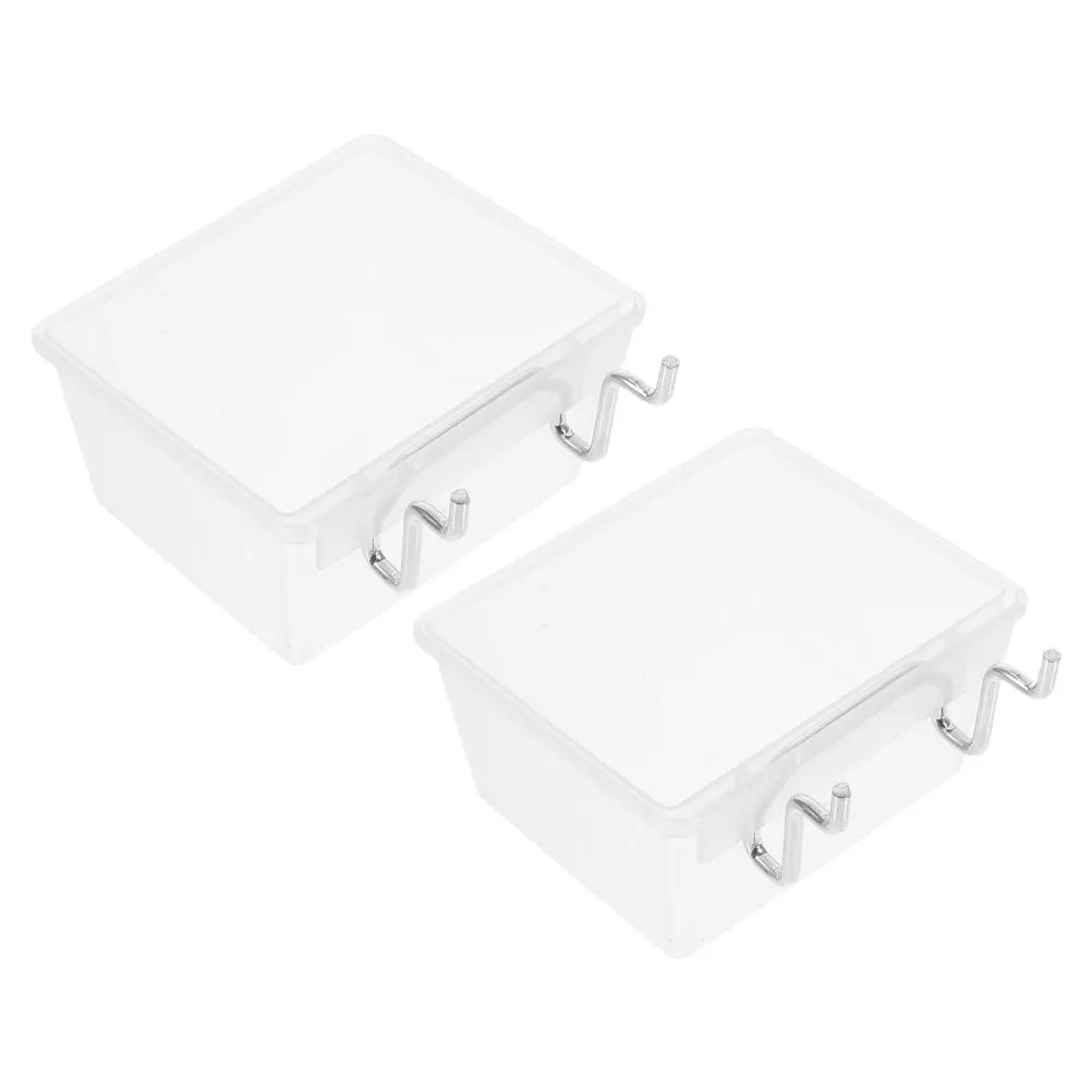 

2 set Parts Thick Pegboard Bins Clear Plastic Storage Organizer Accessories Longtime Pegboard Wall Organizer Use Strong Capacity