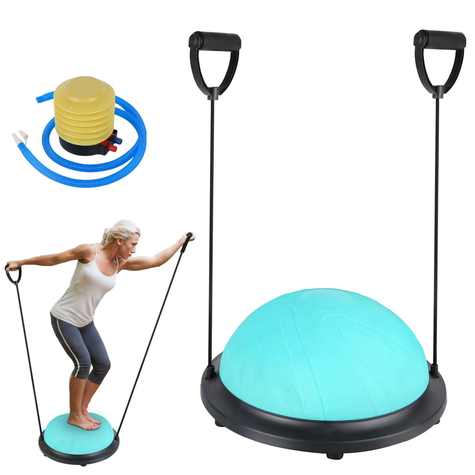 Bola de equilibrio de Yoga a prueba de explosiones, Bola de velocidad de onda, Bola de equilibrio de pie medio redondo, Bola de Yoga engrosada, núcleo de Fitness, pérdida de peso, 1pc