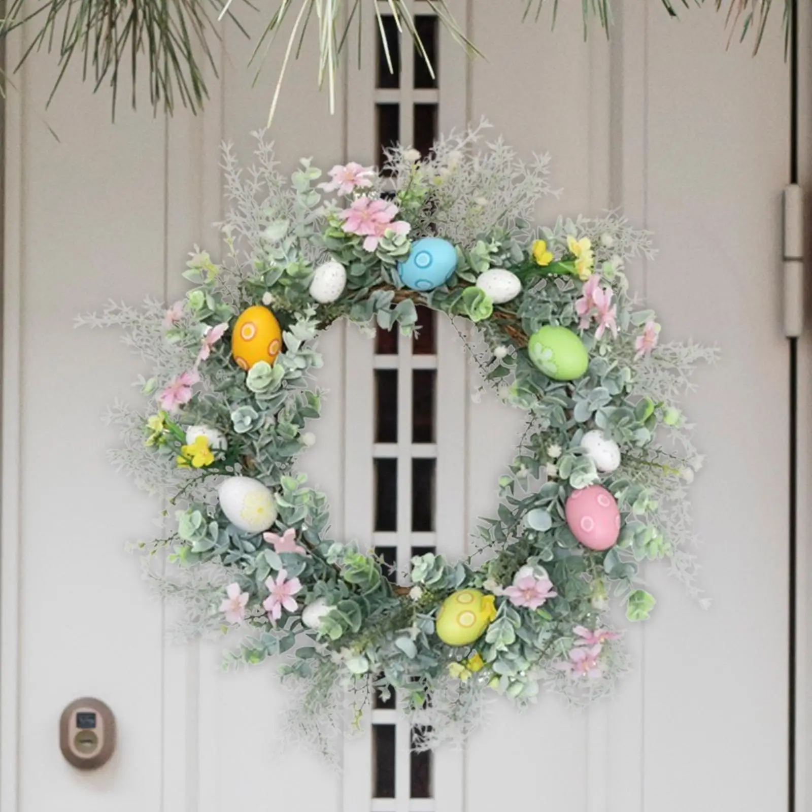 Easter Egg Wreath Easter Door Wreath for Front Door Farmhouse Indoor Outdoor image 2