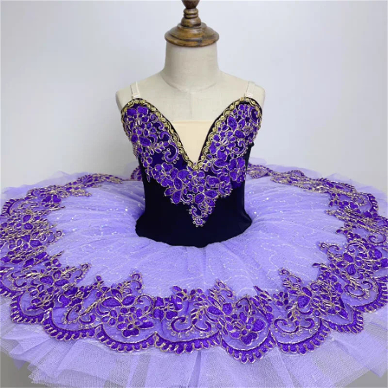 Girls Ballet Dress Performance Child Swan Lake Dance Costume Purple Professional Ballet Tutu Girls Kids Women Ballerina Dress