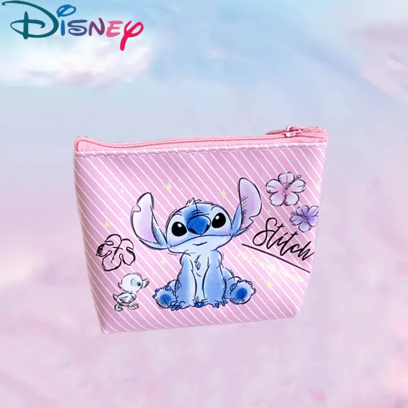 Monedero de dibujos animados de Disney Stitch para niñas, funda de Pu para llaves, bolsa de almacenamiento de monedas, billetera para niños, Mini embrague, regalos de navidad