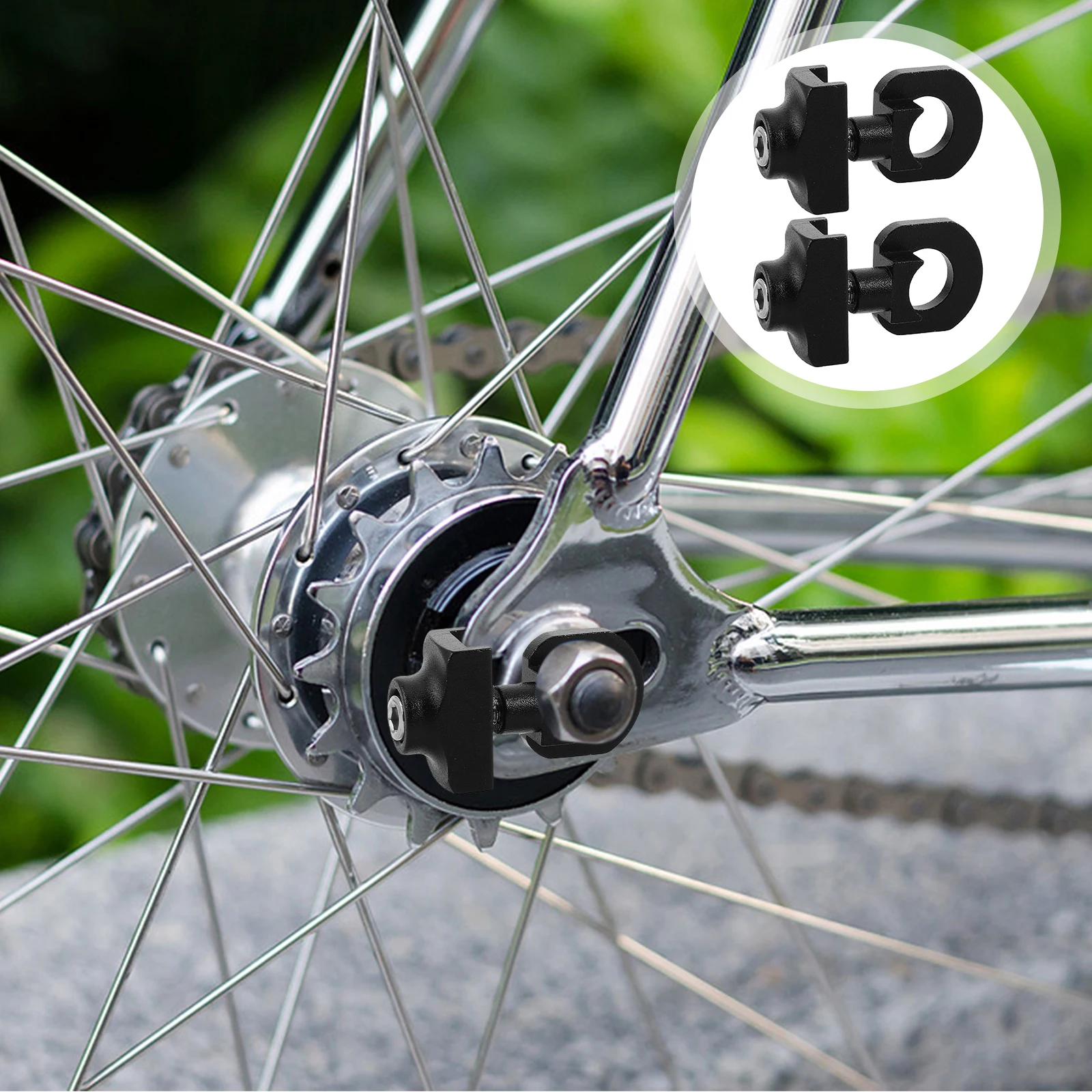 

2pcs Bicycle Tensioner Aluminum Alloy Folding Bike Adjuster Single Speed Tension Adjuster Tool For Motorized Bikes Portable