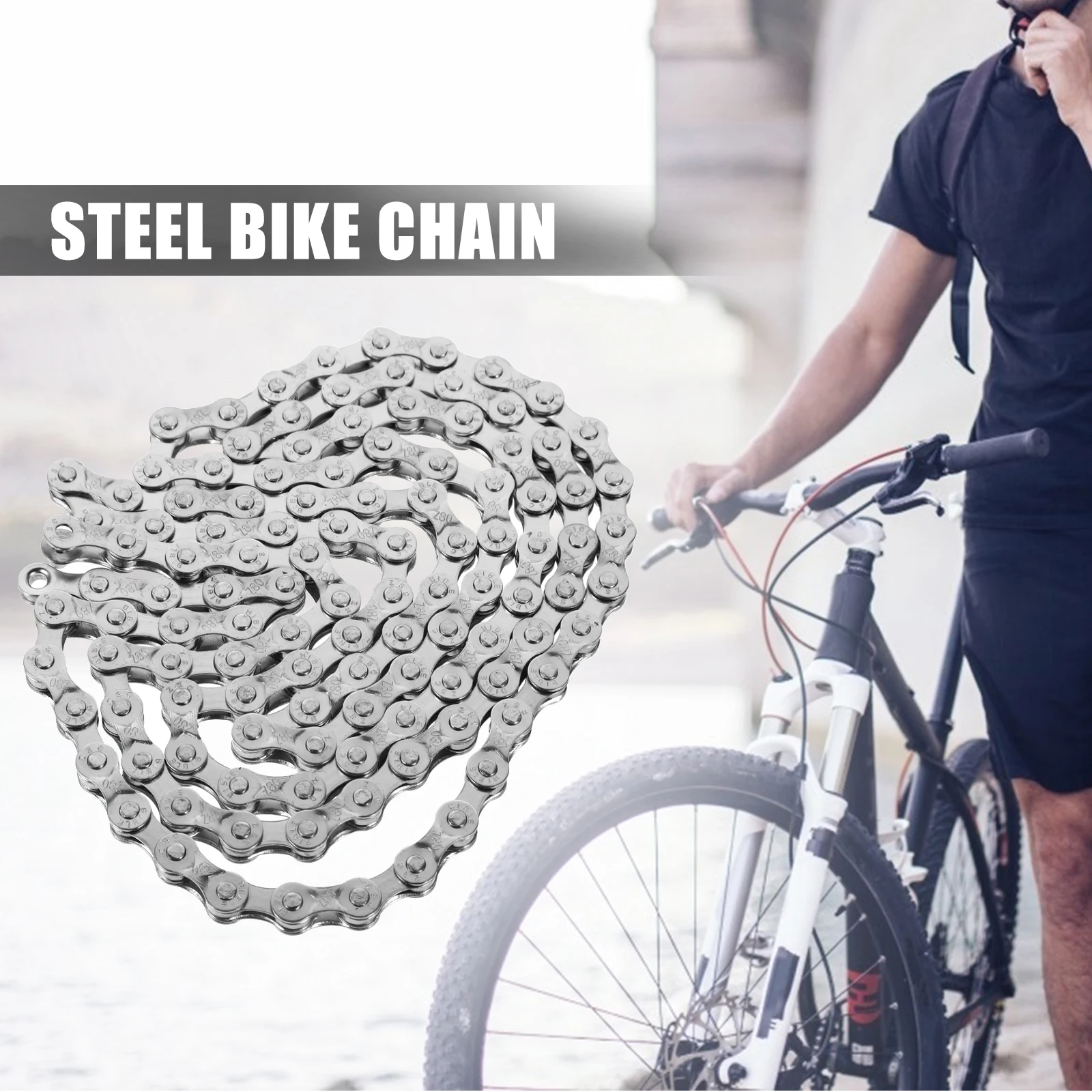 

6 7 8 Speed Bike Chain High Mountain Road Bikes Hollow Design Anti Rust Durable Practical Connector