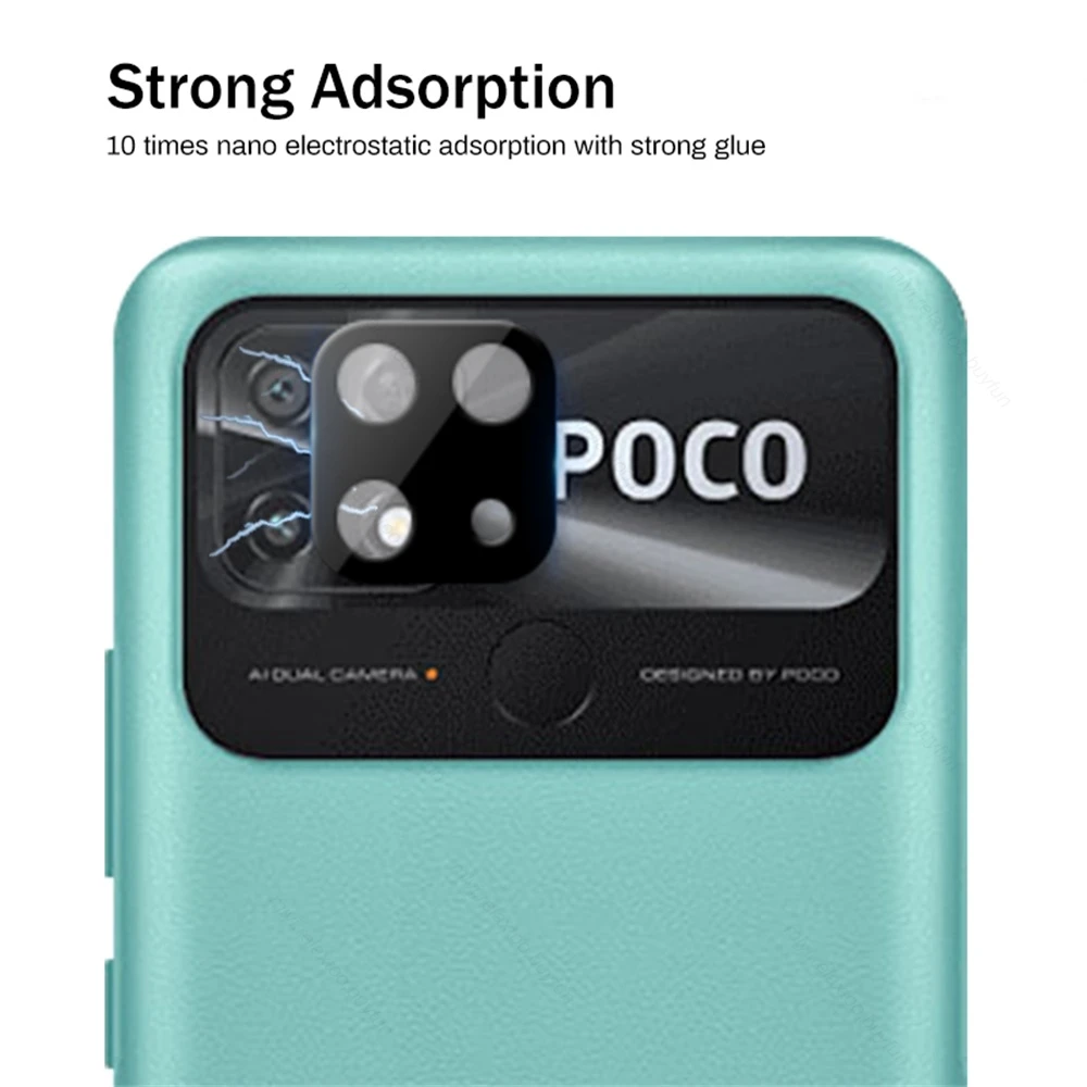 2PCS Rear Lens Cover On Little Poko Poxo Pocco C40 Case Back 3D Camera Glass For Xiaomi Poco C40 C 40 PocoC40 4G 220333QPG 6.71\