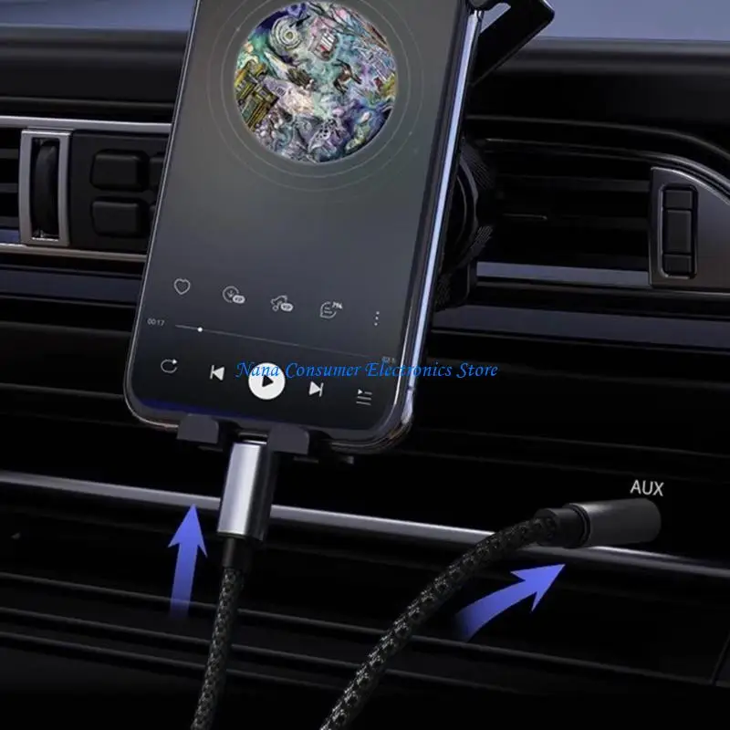 

G7NE USB C до 3,5 мм AUX-кабель с шумоподавлением, цифровой чип, соединительный провод AUX-кабеля, широкая совместимость для