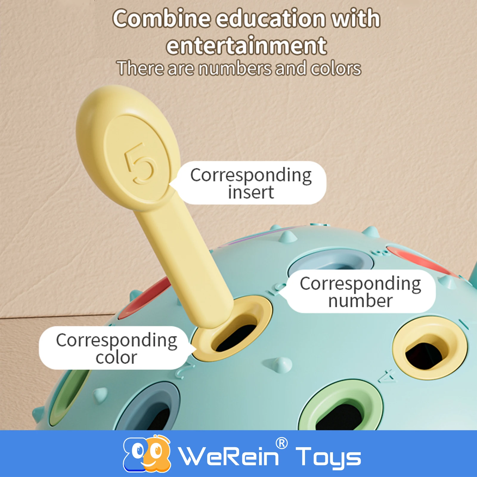 Jogo de Correspondência de Cores e Números em Forma de Peixe-Bola Adorável para Crianças - Melhora a Coordenação Mão-Olho e Habilidades Numéricas