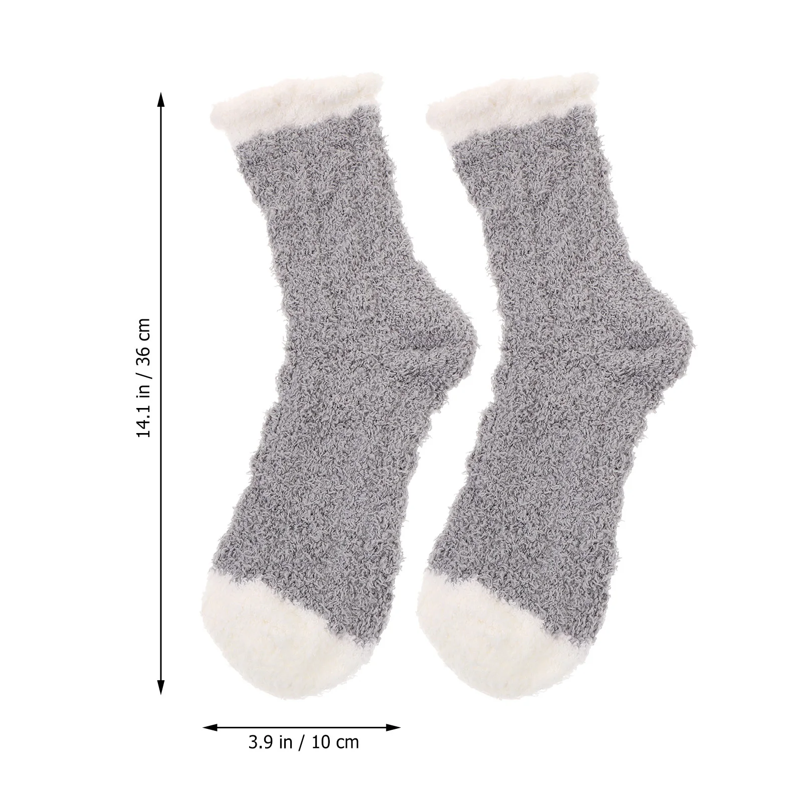 

1Pair Soft Thick Coral Fleece Sleep Socks Warm Middle Tube Socks Grey Ideal for Winter Sleeping Bed Wear Women Girls