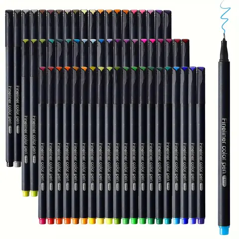 12-100pcs 다채로운 라인 드로잉 펜 세트 마이크로 팁 Fineliner 펜 드로잉 그림 스케치 미술 마커 사무실 학교 문구