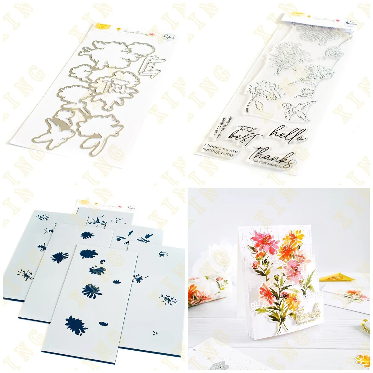 

New Hot Chrysanthemum Stamps Stencil Set New Metal Cutting Dies Diy Scrapbooking Card Paper Cards Handmade Album Stamp Sheet