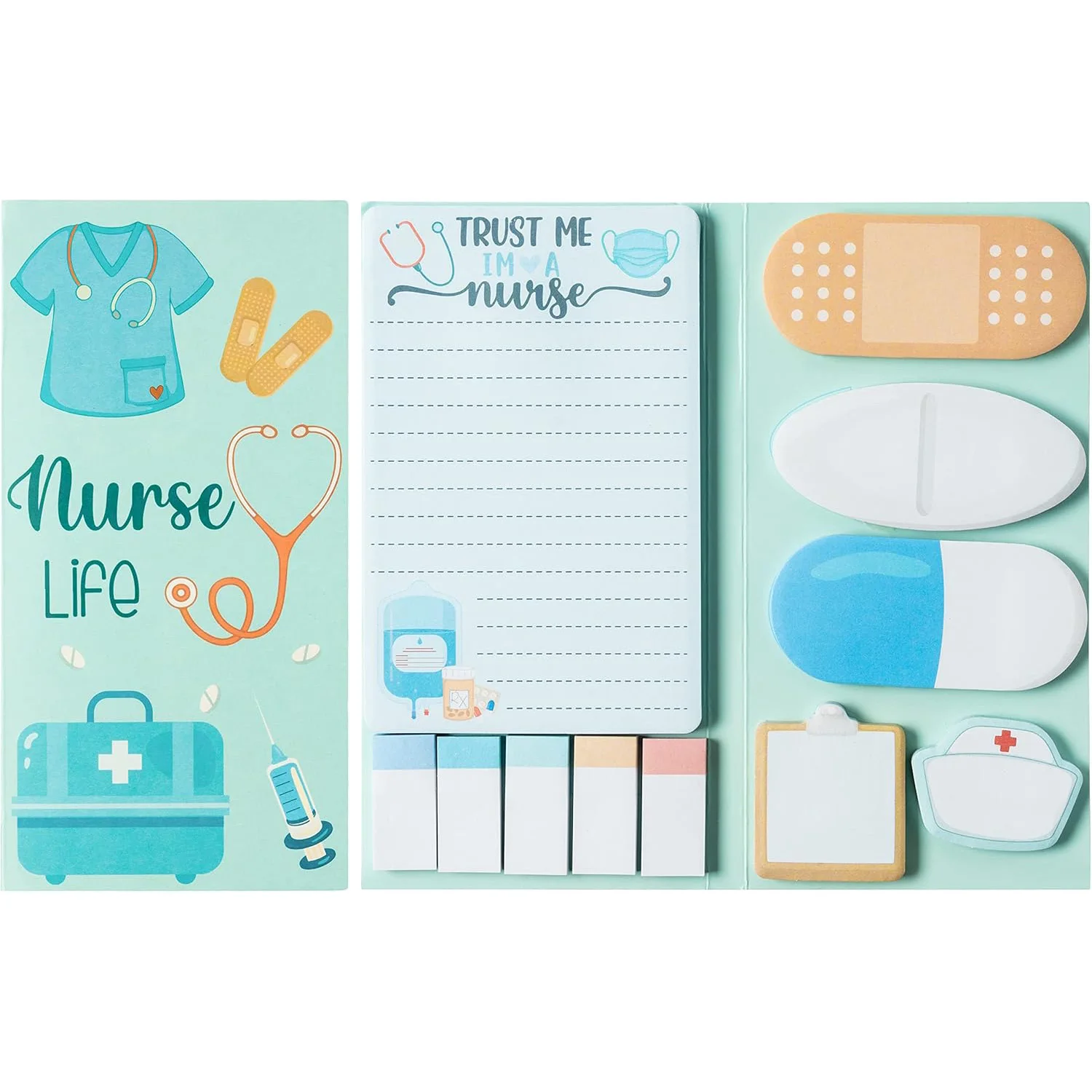 

Nurse Sticky Notes Set 550 Sheets Cute Medical Supplies Self-Stick Notes Pads for Nursing Essentials Hospital School Nurse Gift