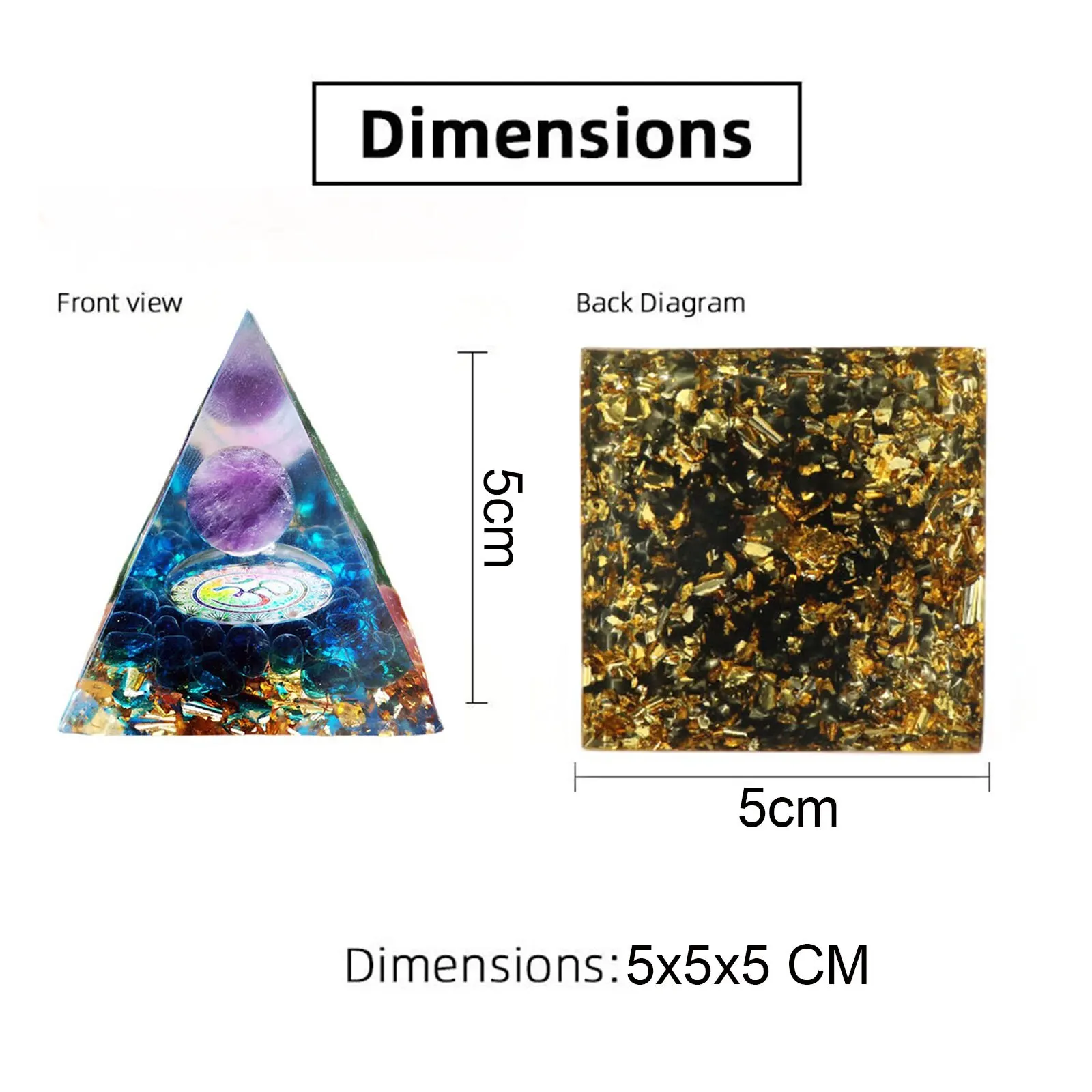 كريستال حجر أورجون الهرم مولد الطاقة غرفة ديكور حلية الجمشت الطبيعي الزبرجد الريكي شقرا التأمل لهدايا الأطفال #4