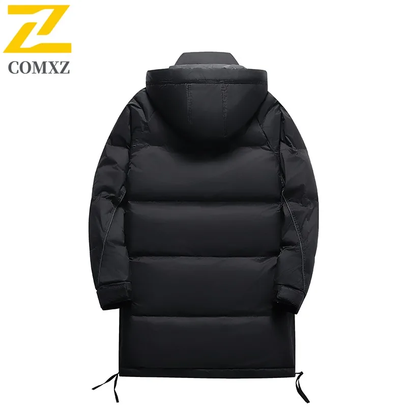 COMXZ メンズ パデッドジャケット 2025 防寒 新型 スキー ストリート 防風 ハイキング 中綿入りジャケット 暖かい アウトドア ロング丈ジャケット