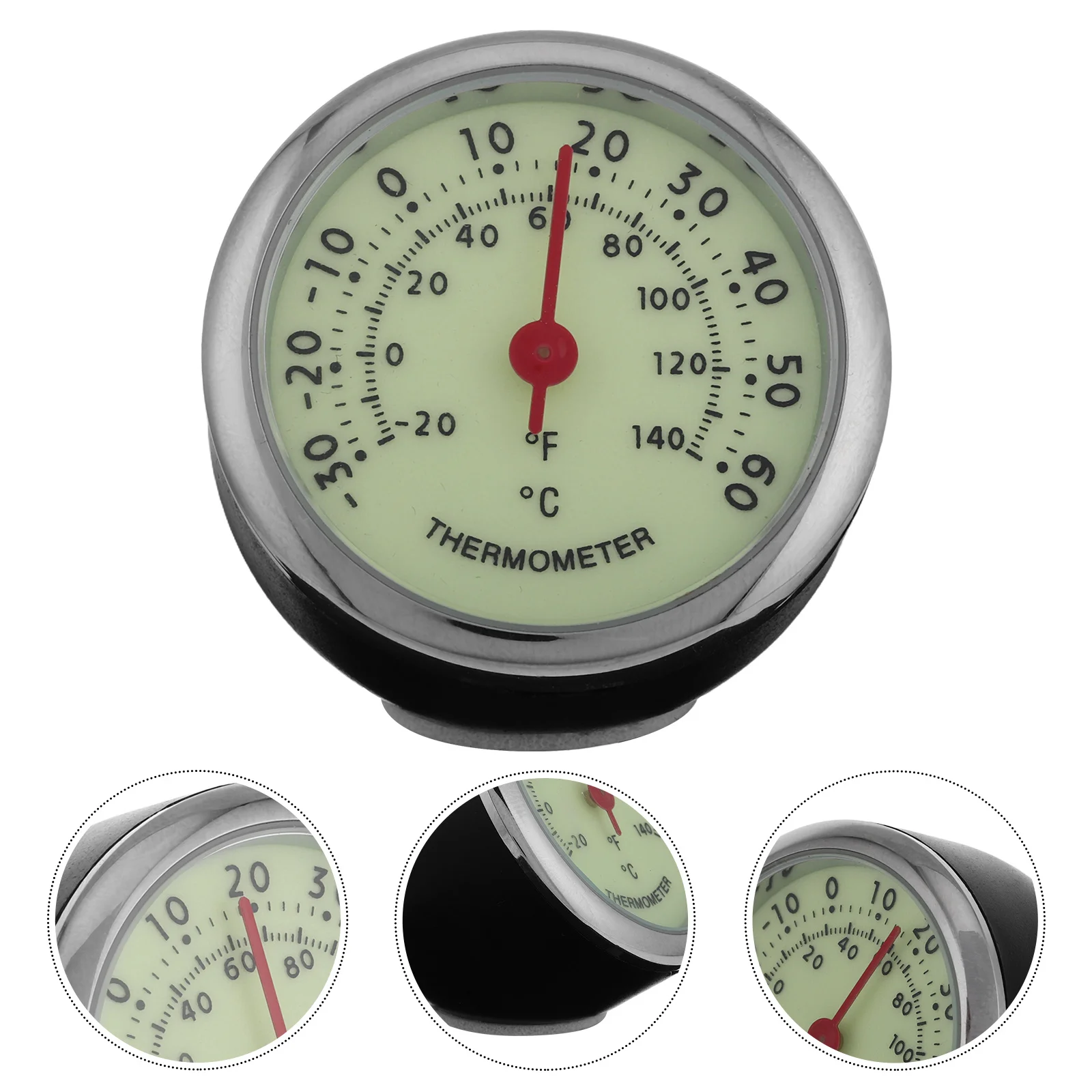 

Car Thermometer Luminous Display Multi-Functional Dashboard Temperature Monitor Compact Design Self Adhesive Automotive