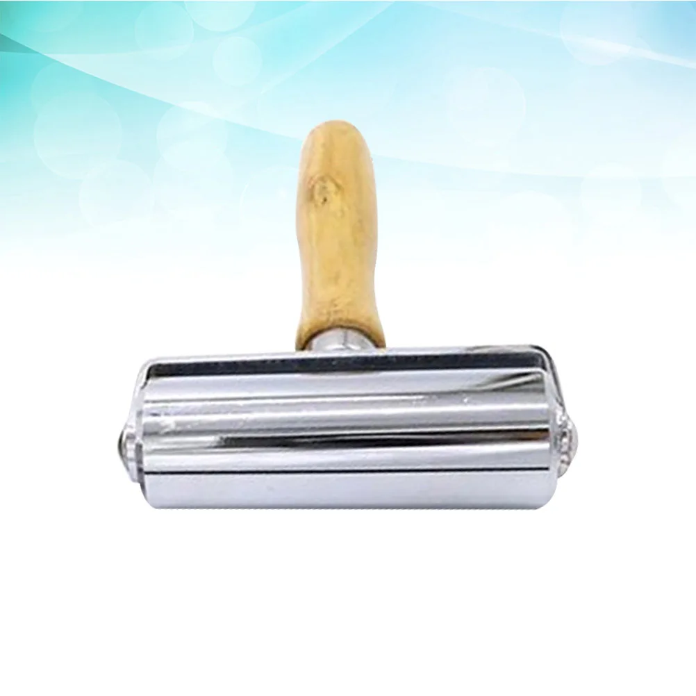 

100Mm Roller Solid Wood Handle Heavy Duty Leathercraft Roller Smoother Hand Pressing Tool for DIY