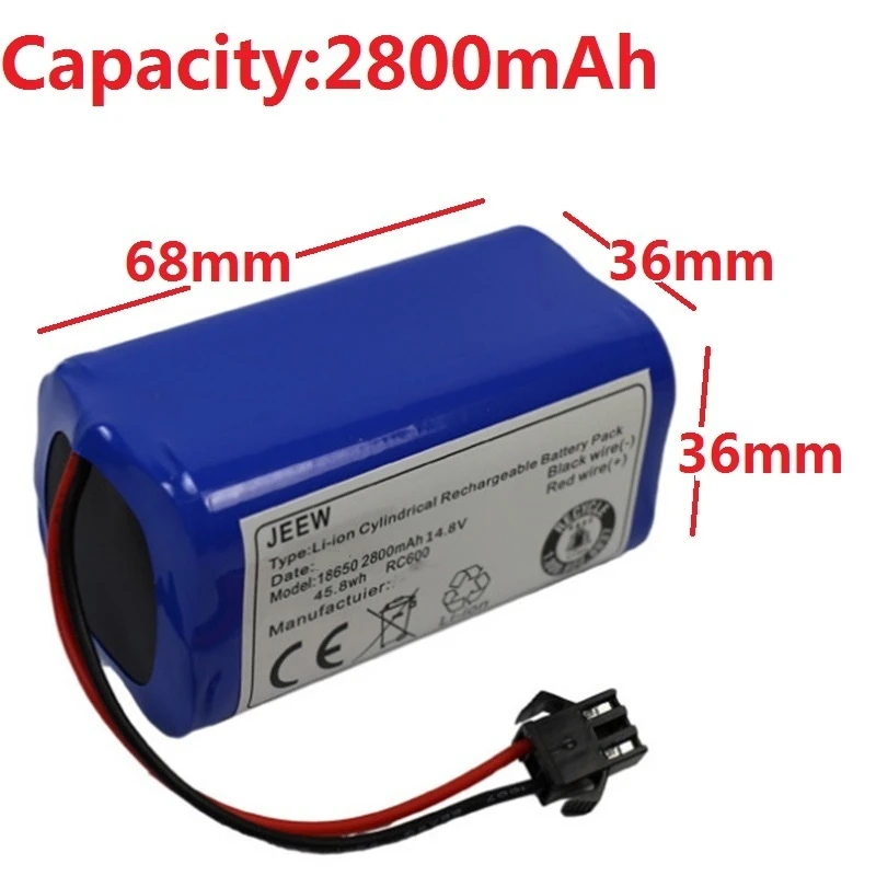 

3500mAh Li-ion Battery Pack For REDMOND REB-R670S Robot Vacuum Cleaner New 181650 14.4V 14..8V 2800mAh