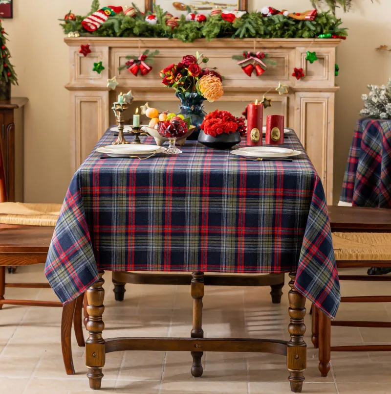 

Christmas Checkered Tablecloth Rectangle-Red Buffalo Plaid Table Cloths,Winter Farmhouse Table Decor for Dining/Parties/Holiday