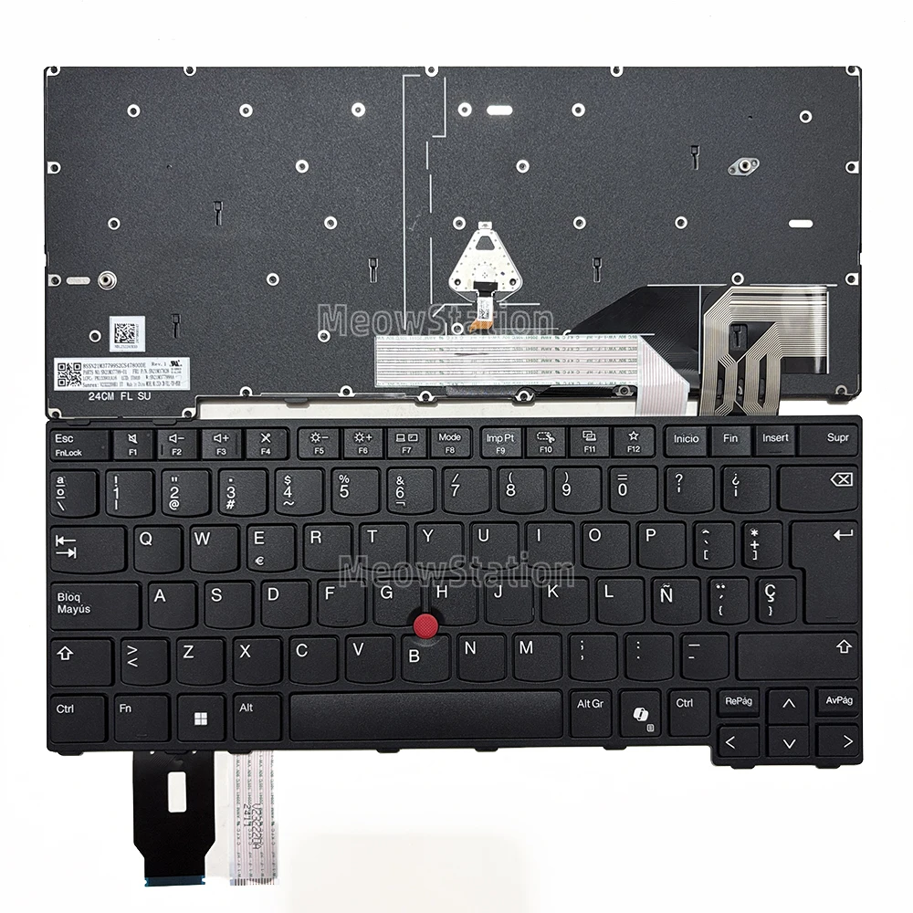 Испанская клавиатура с трек-точкой для Lenovo Thinkpad L14 Gen 5 21L1 21L2 21L5 21L6, T14 Gen 5 21MC 21MD 21ML 21MM. без подсветки