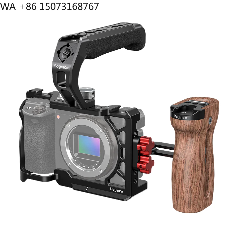 

Cage with Top Handle Side Handgrip for A6500/A6400/A6300/A6000 DSLR Rig with Cold
