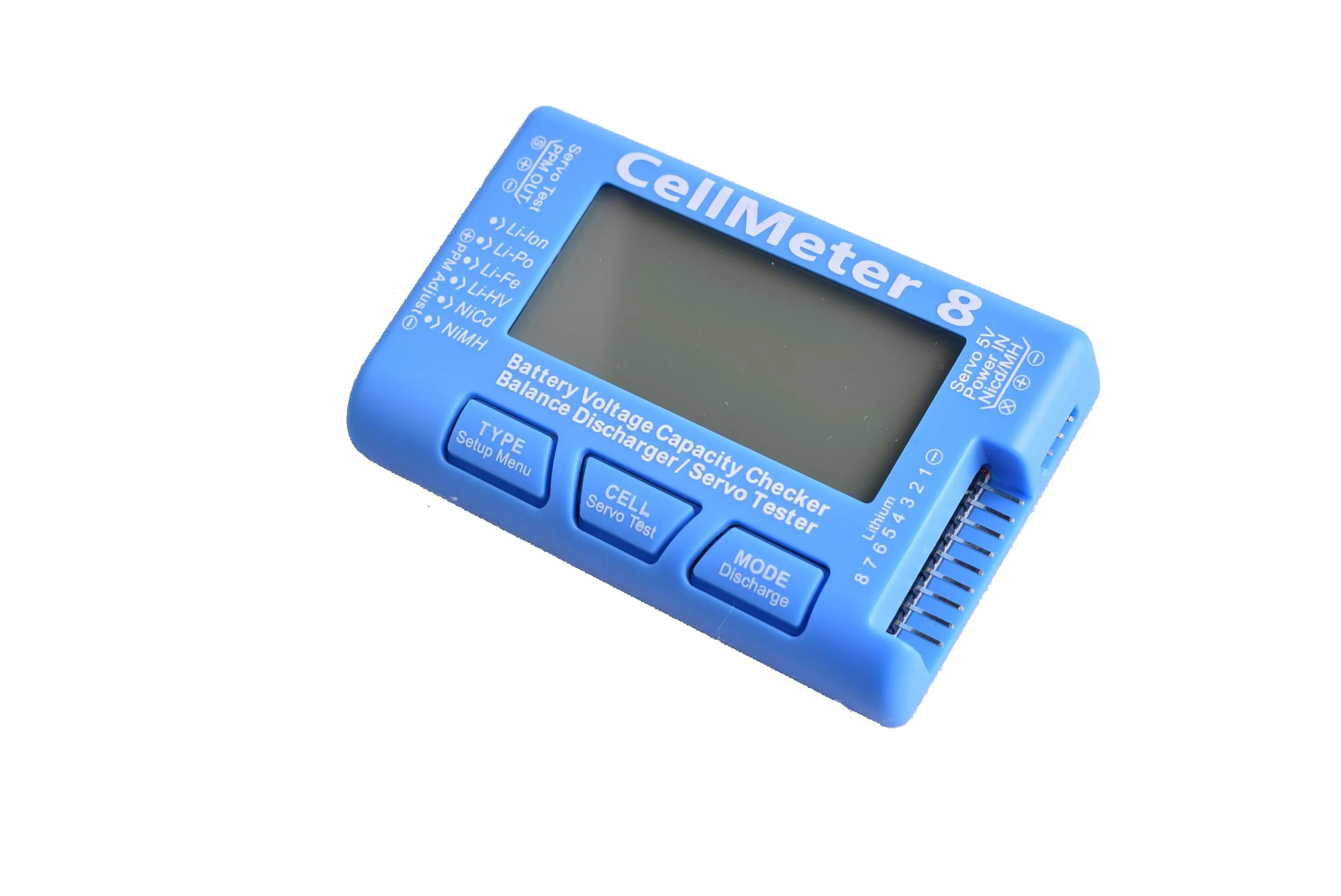 Cellmeter 8 Version 2 Battery Voltage Capacity Checker Servo Tester for Lipo/Li-lon/Li-Fe NiCd/NiMH  with Backlight