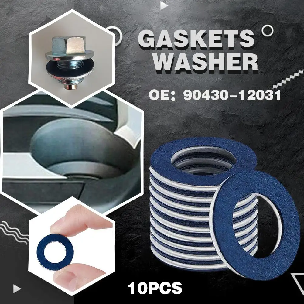 

10pcs Car Engine Thread Oil Drain Sump Plug Gaskets Compatible Construction High-strength Oil-resistant Leaks Metal Washer V8K5